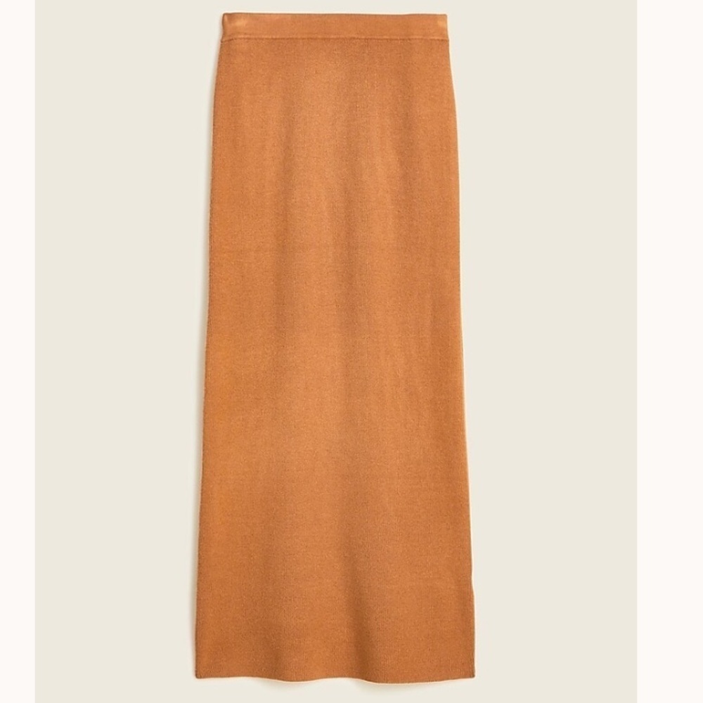 J. Crew Midi Tube Sweater Skirt Burnished Pecan XS NWT Knit Stretch Pencil
